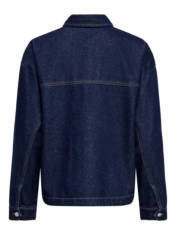 Only - Onllara Ls Shacket Gua - 5036780 Dark Blue Denim Rinse Jakker 