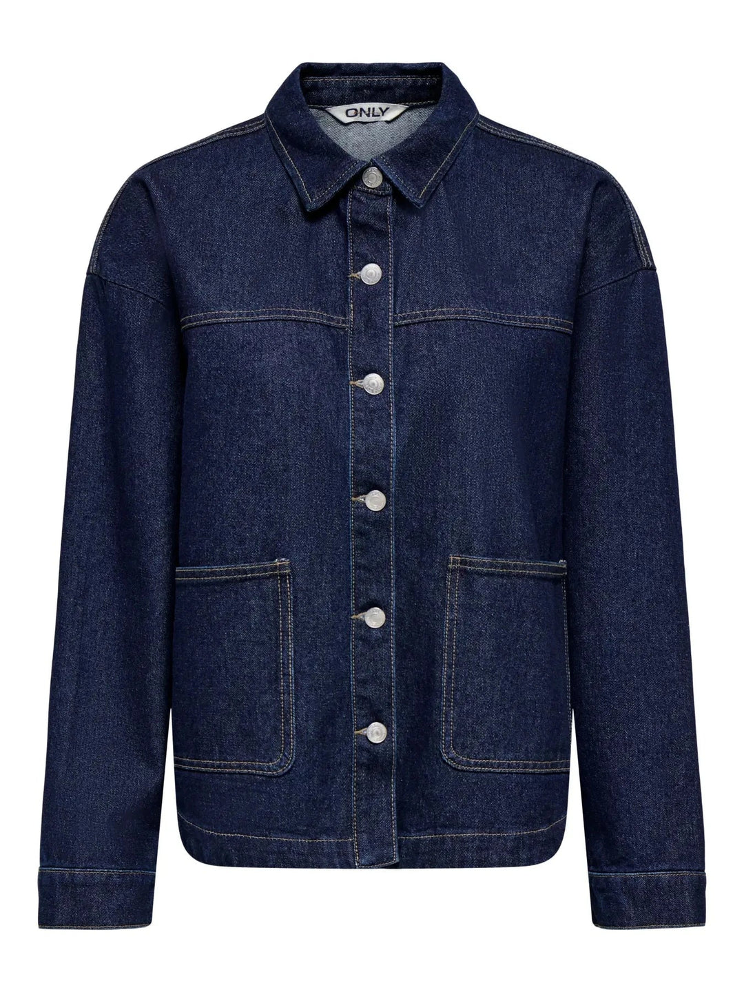 Only - Onllara Ls Shacket Gua - 5036780 Dark Blue Denim Rinse Jakker 