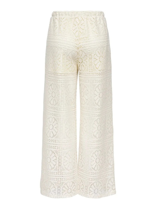 Only - Onllian Lace Wide Pants - 4990769 Birch Bukser 