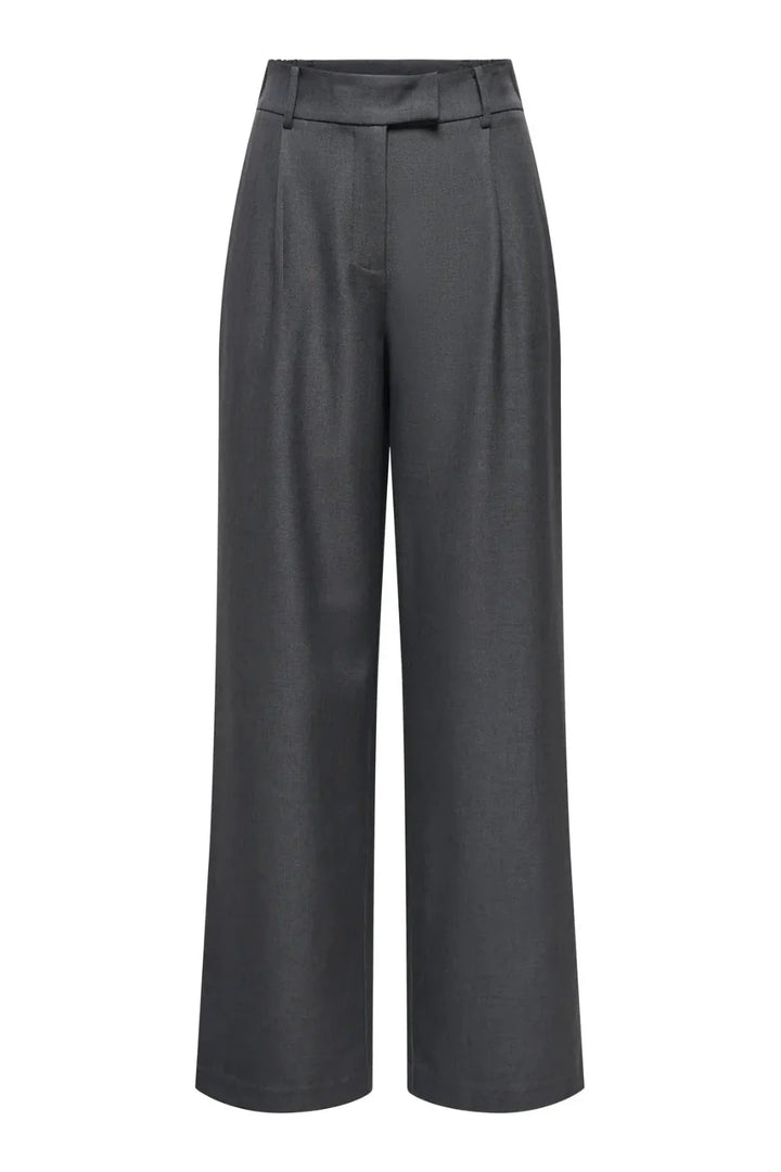 Only - Onllinda Str Mel Pants Tlr - 5034221 Dark Grey Melange Bukser 
