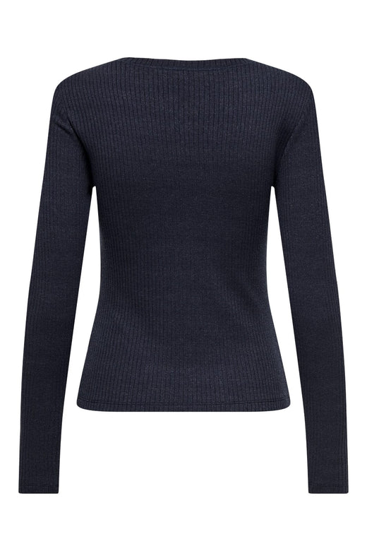 Only - Onllinea L/S O-Neck Button Top Cc - 4805065 Night Sky Melange