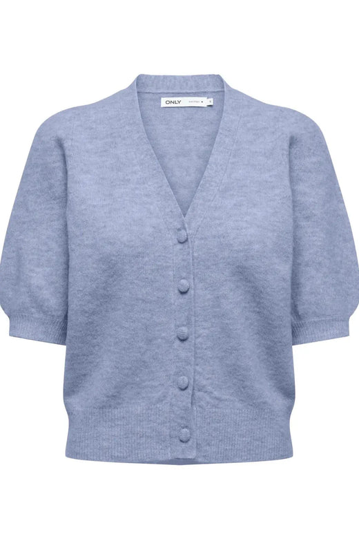 Only - Onlliva V-Neck S/S Cardigan Knt - 4975980 Skyway Melange Cardigans 