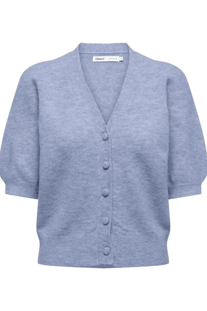 Only - Onlliva V-Neck S/S Cardigan Knt - 4975980 Skyway Melange Cardigans 