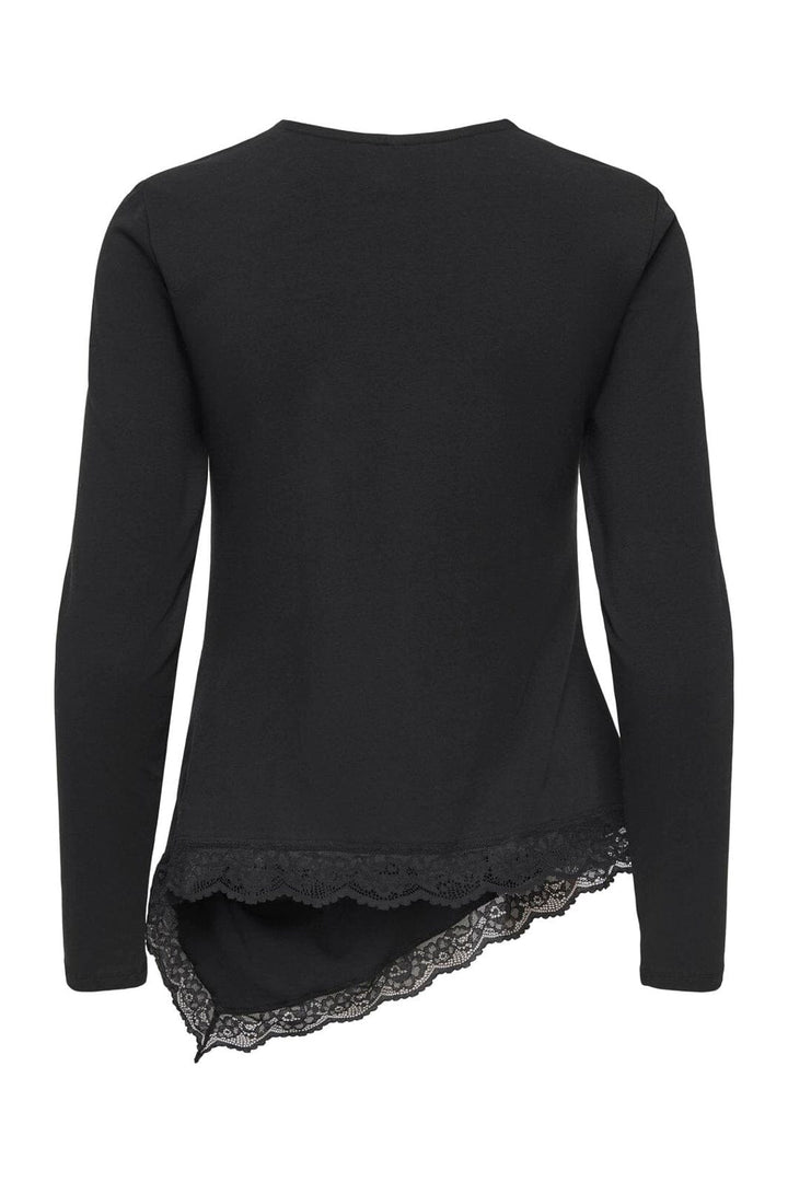 Only - Onllive Love L/S Ruching Top - 5130905 Black Dtm Lace
