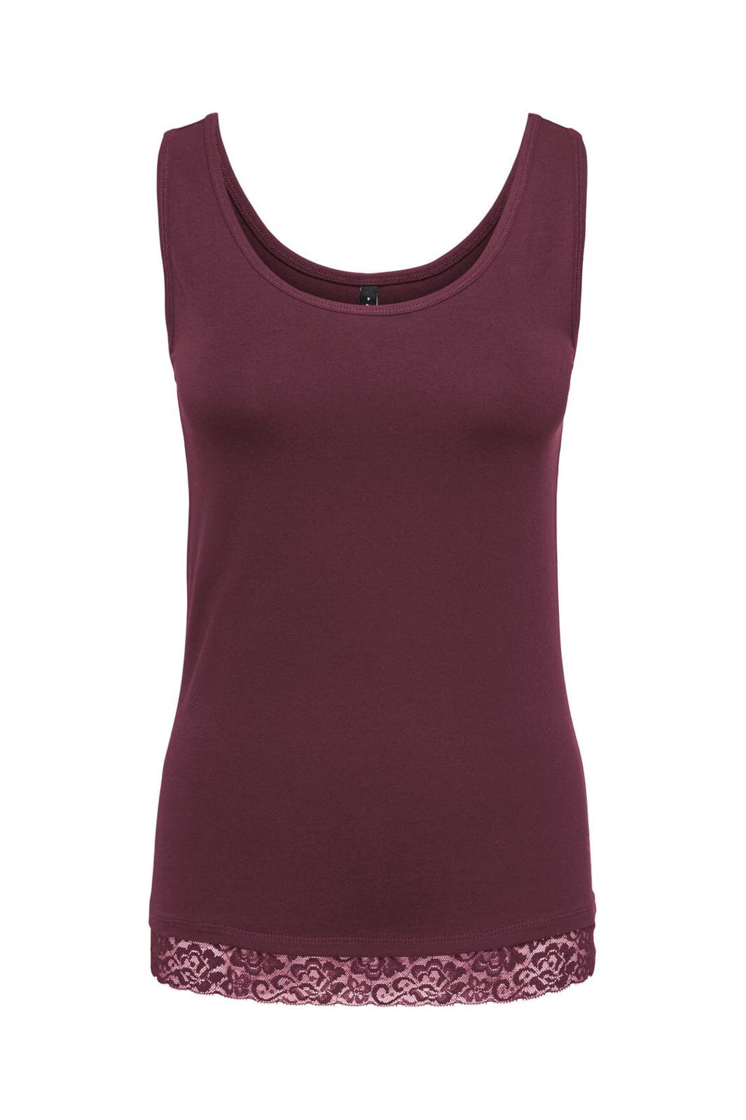 Only - Onllive Love S/L Tank Top Lace Detail - 5194534 Fig Tone In Tone Lace