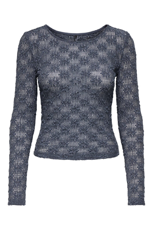 Only - Onllola L/S O-Neck Lace Top - 4841537 Ombre Blue