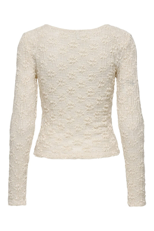 Only - Onllola L/S O-Neck Lace Top - 4841538 Birch