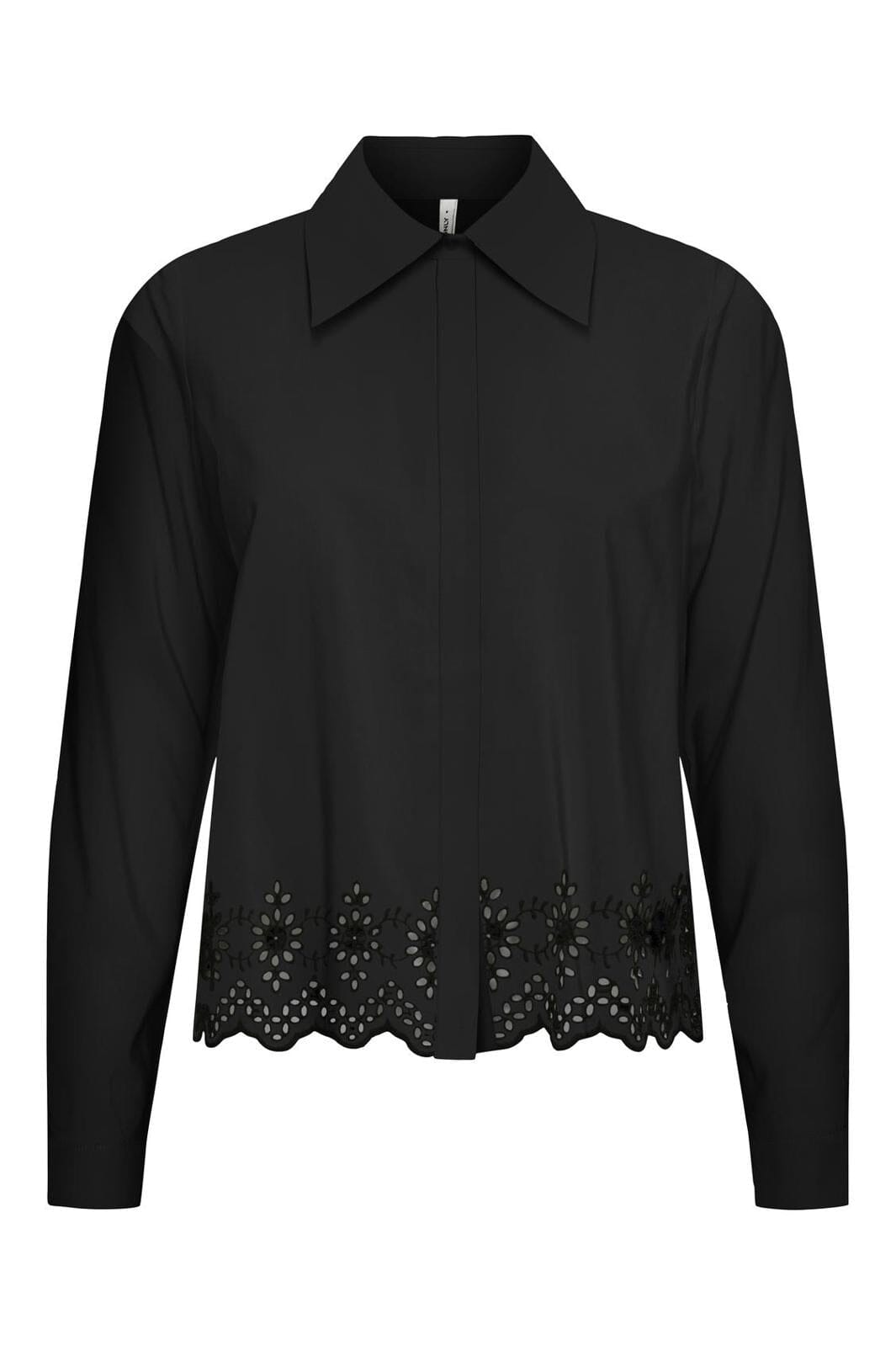 Only - Onllou Life Emb L/S Shirt - 4415678 Black