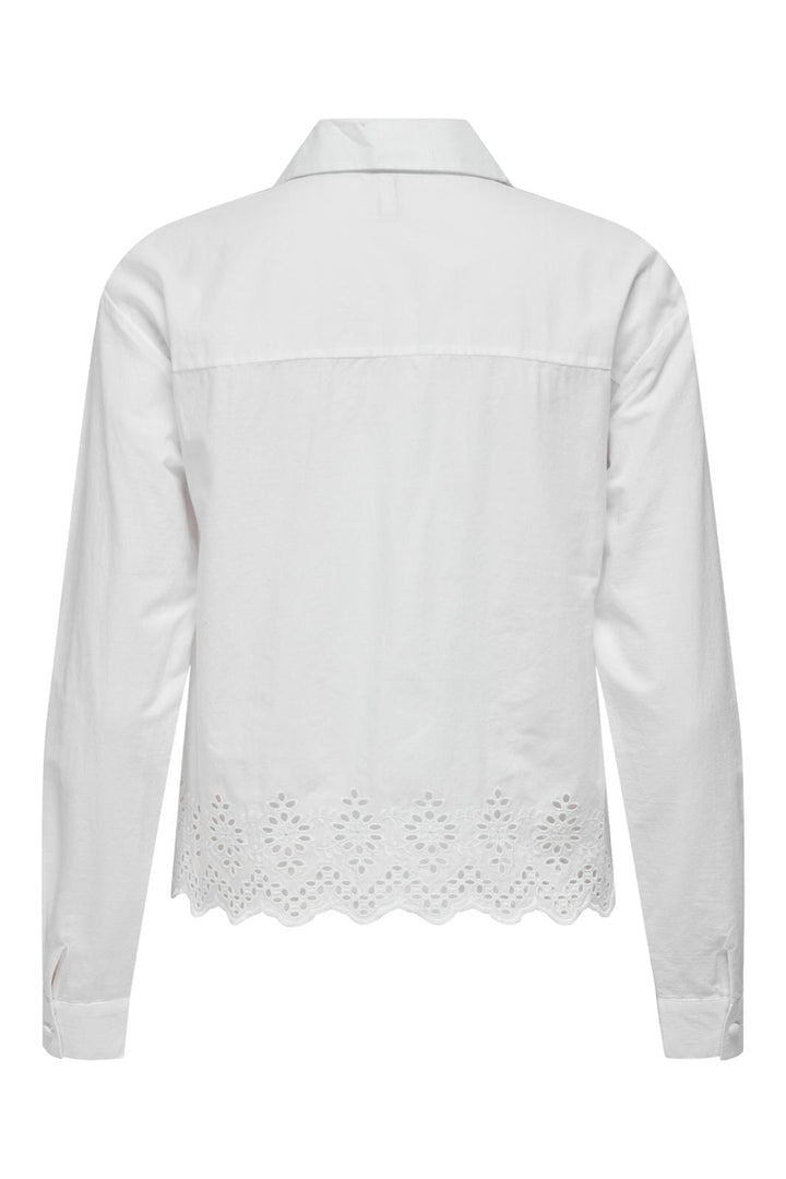 Only - Onllou Life Emb L/S Shirt - 4427992 Bright White