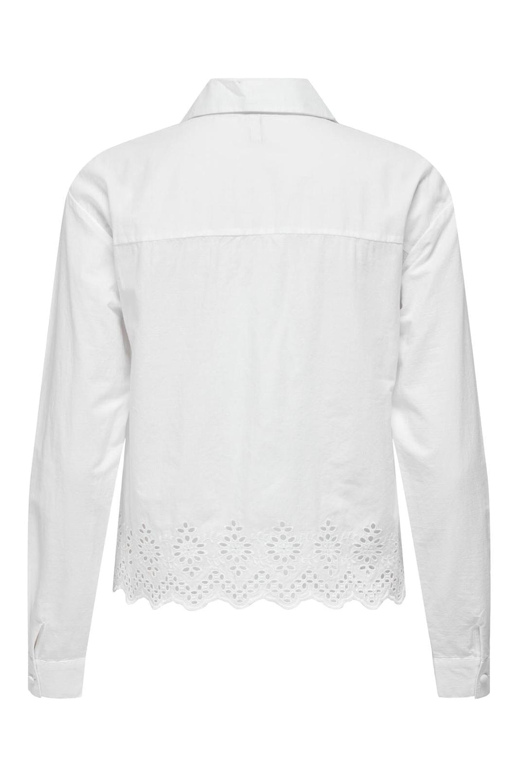 Only - Onllou Life Emb L/S Shirt - 4427992 Bright White