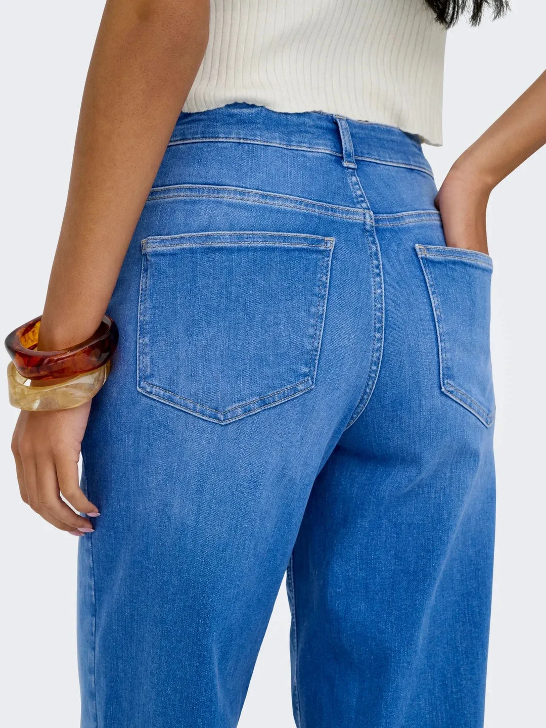 Only - Onlmadison Blush Wide Rea262 - 4902991 Special Bright Blue Denim Jeans 