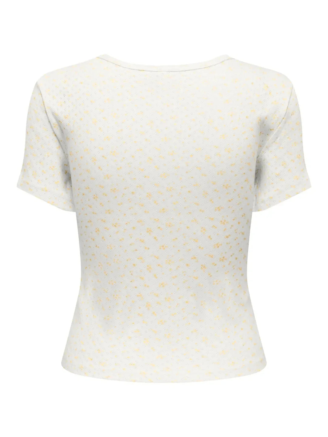 Only - Onlmadison S/S O-Neck Baby Tee - 5011786 Cloud Dancer Vivi Sunlight Toppe 