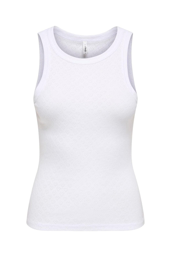 Only - Onlmadison Tank Top Box - 5034263 Bright White Heart Pointelle