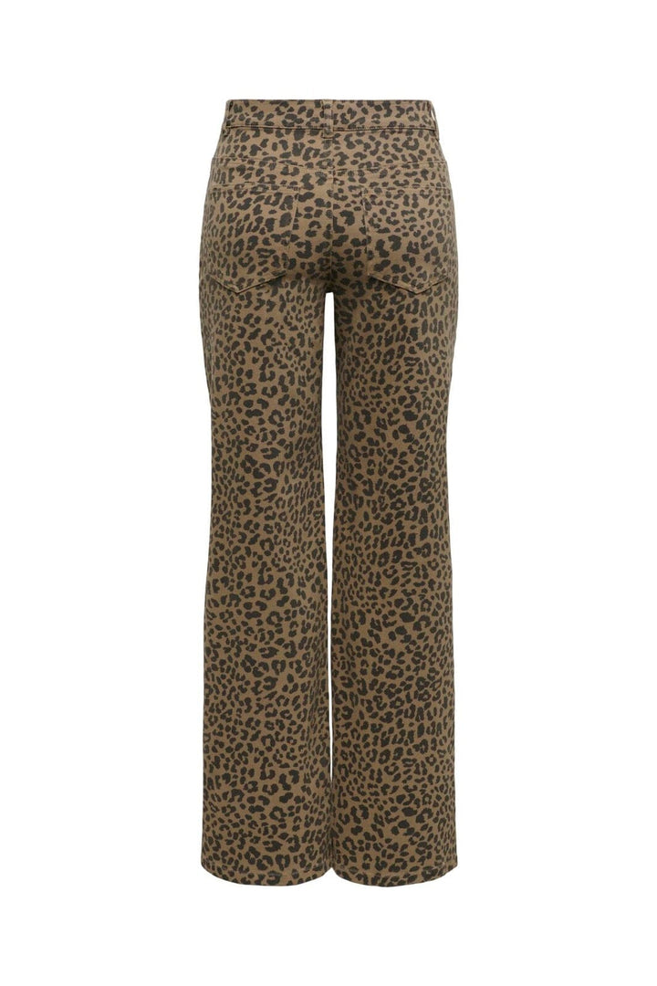 Only - Onlmadison Wide Animal Pant - 5049403 Otter W. Black Leo