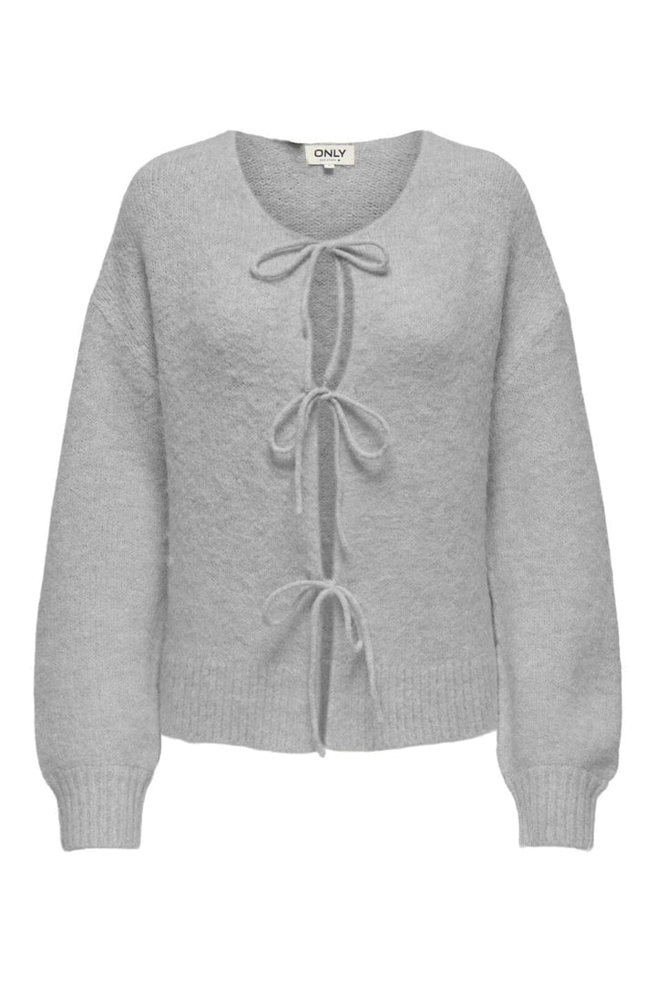 Only - Onlmaggie Life Ls Tie Cardigan Cc Knt - 4853233 Light Grey Melange