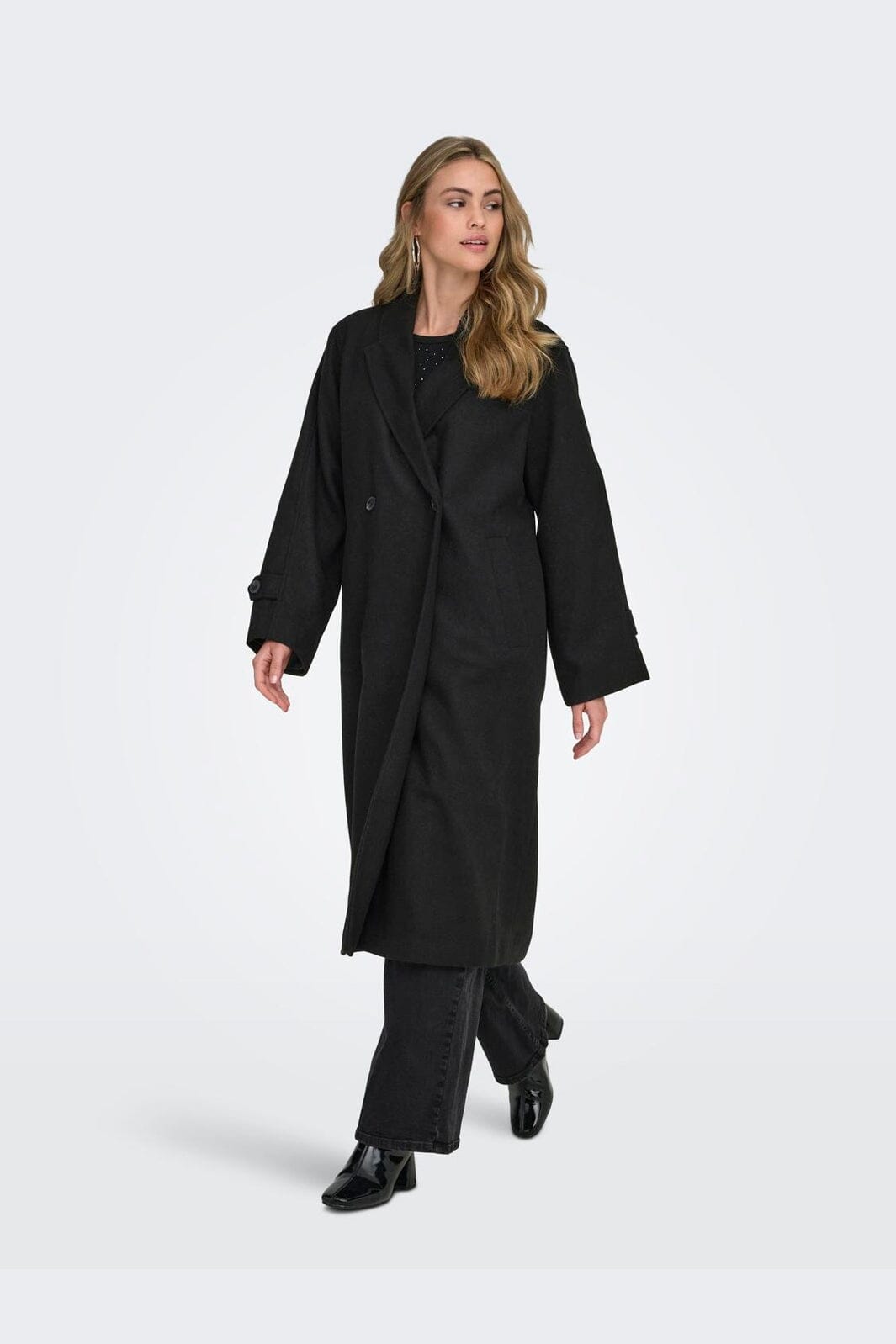 Only - Onlmaisy Oversized Wool Coat - 4951406 Black Solid