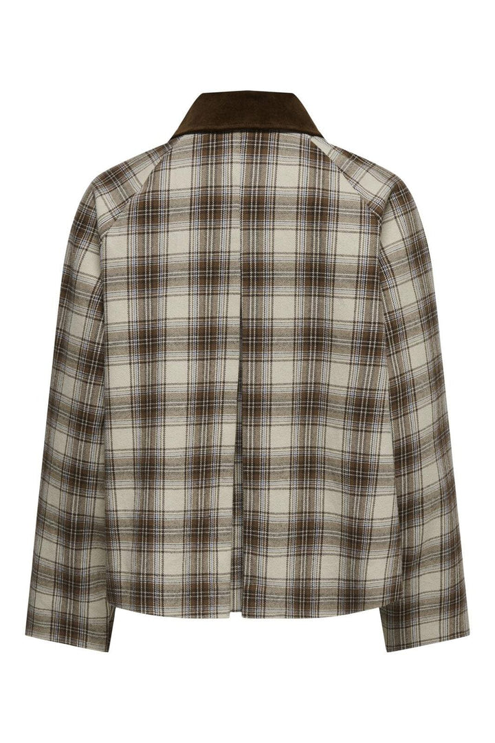 Only - Onlmanilla Check Jacket - 4971493 White Pepper Cocoa Creme & Faded Denim