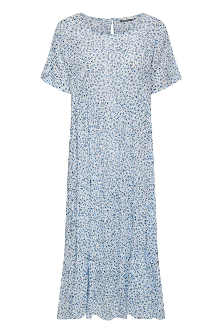 Only - Onlmaya Life S/S Dress - 4499511 Cloud Dancer Johanne Blue Ditsy Kjoler 