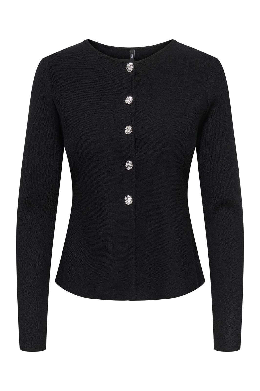 Only - Onlmelli Ls Oneck Button Cardi Knt - 5071252 Black New Silver Buttons