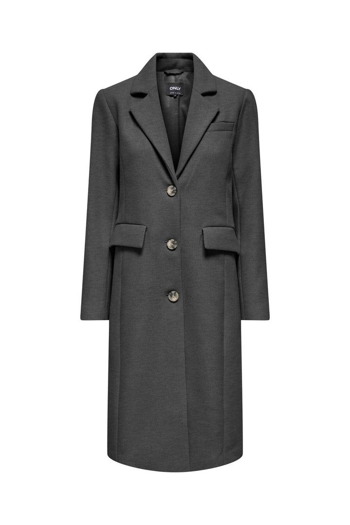 Only - Onlmicol Regular Coat Cc - 5100391 Dark Grey Melange