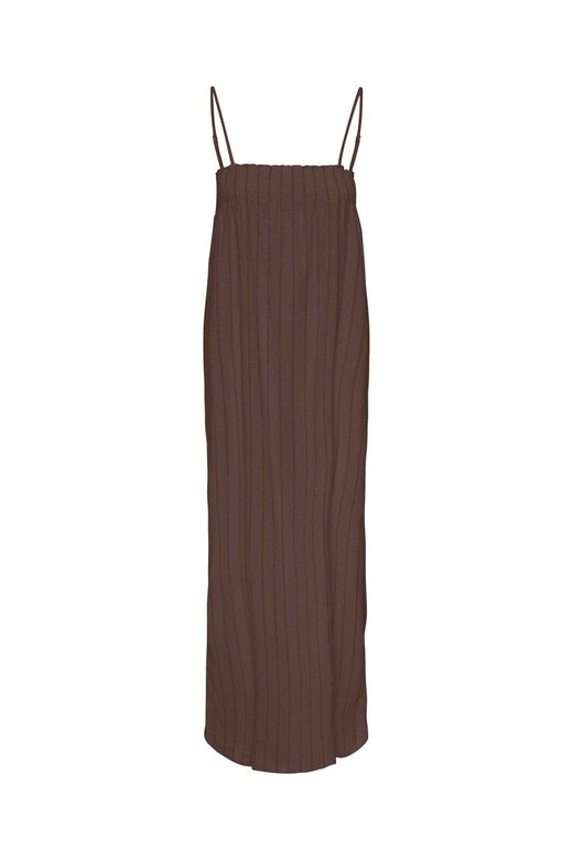 Only - Onlmika S/L Long Stripe Dress - 5116922 Chocolate Martini (Wivi) Black