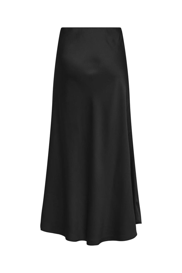 Only - Onlmika Vis Satin Long Skirt - 4886620 Black