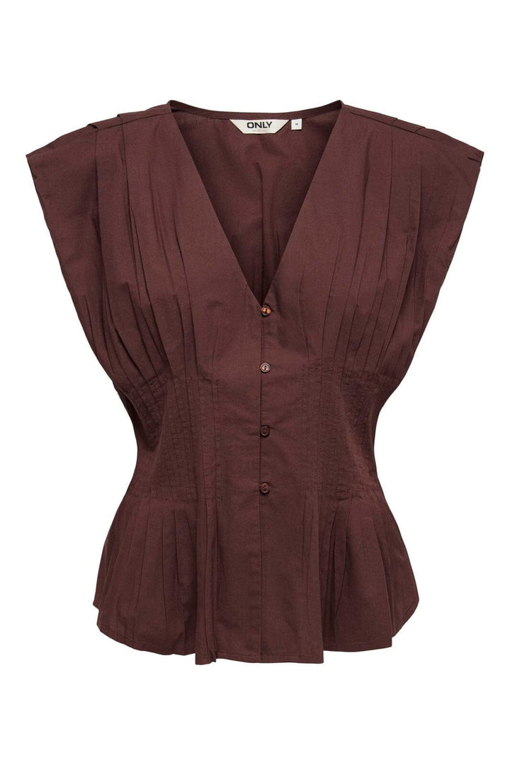 Only - Onlmila Sl Waist Top - 5118374 Brown Stone