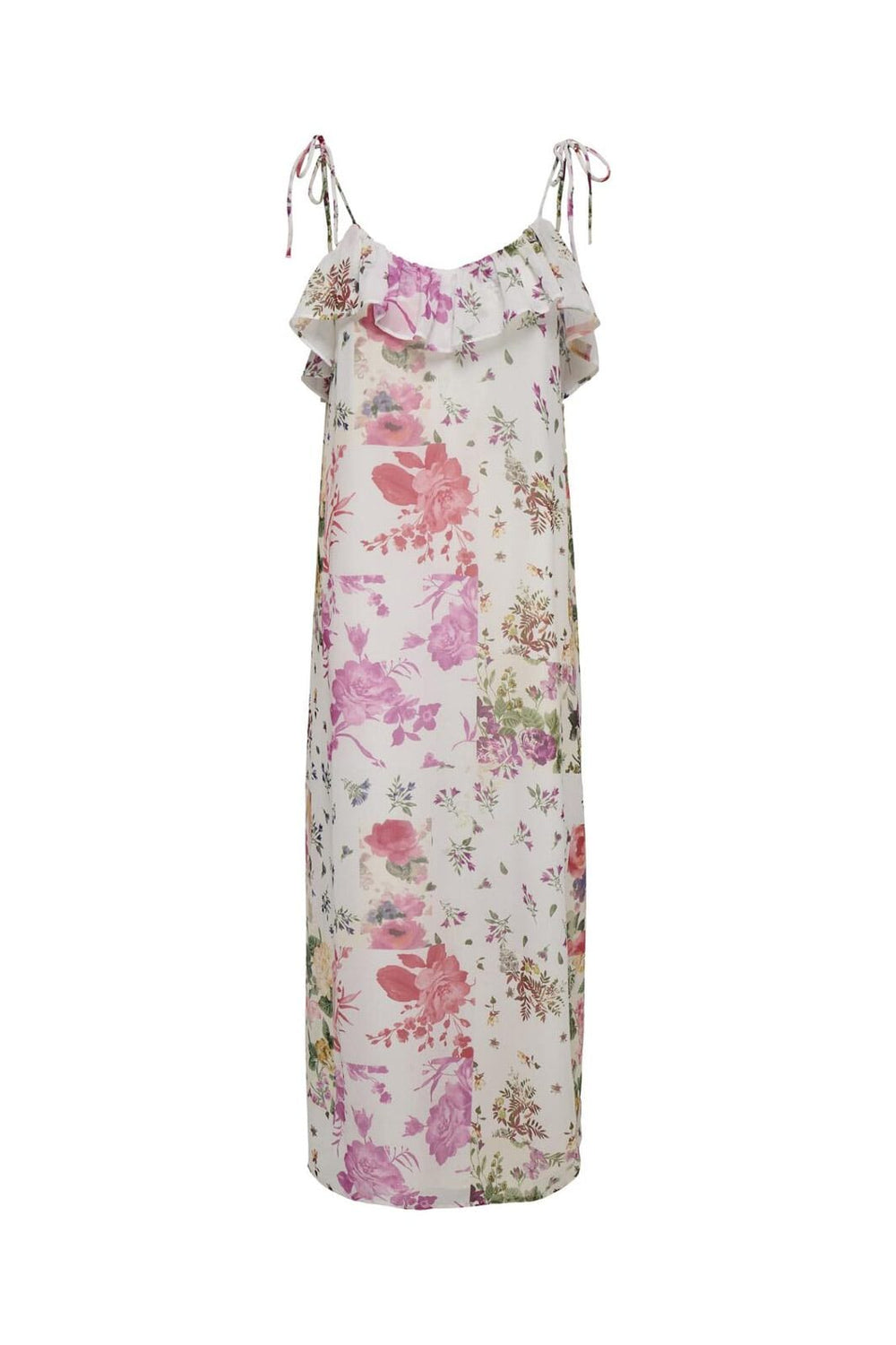 Only - Onlmilla Strap Dress - 4973256 Cloud Dancer Patchwork Flowers
