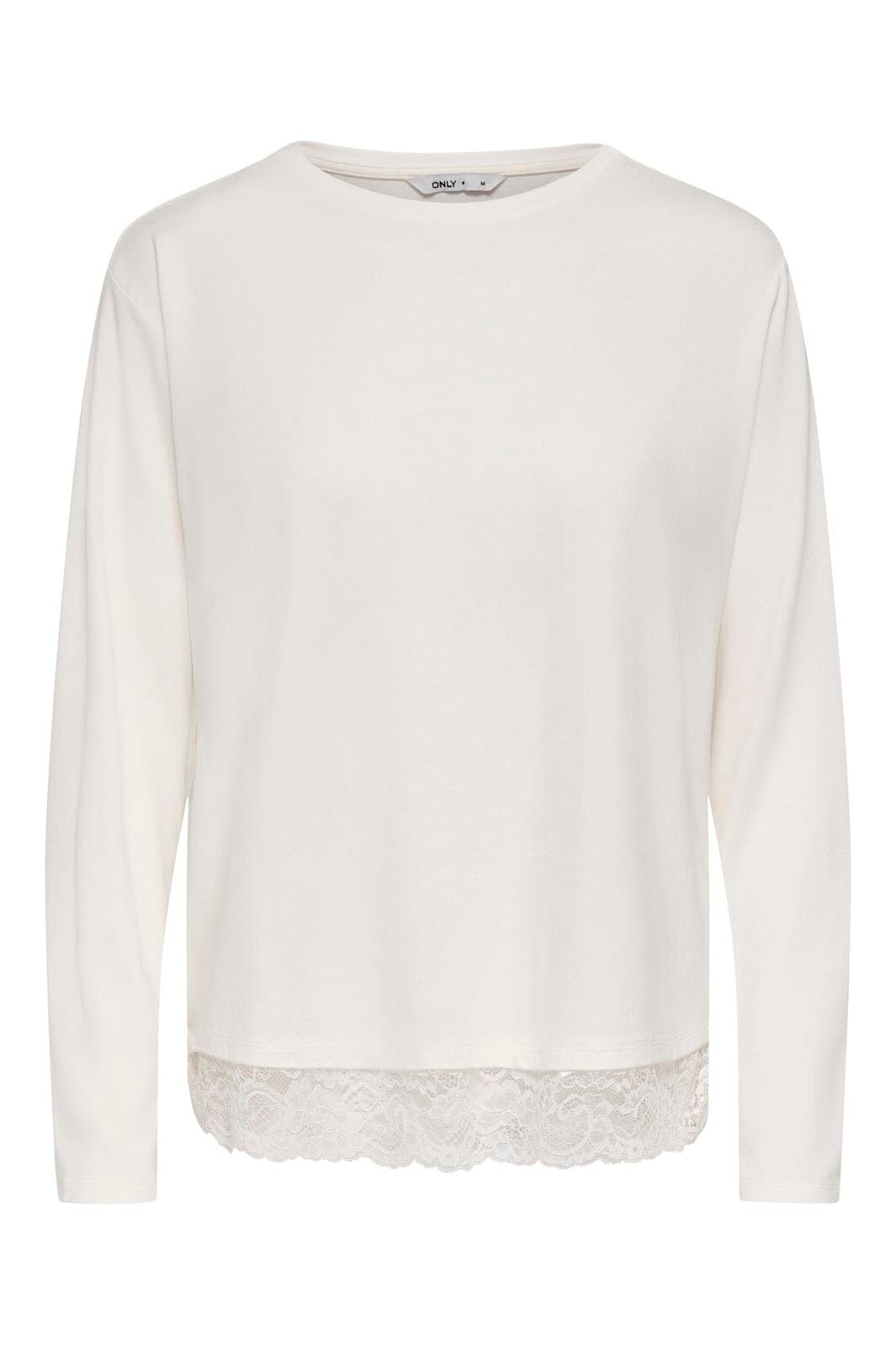 Only - Onlmoster L/S Lace Detail Top - 5208947 Cloud Dancer Tone In Tone Lace