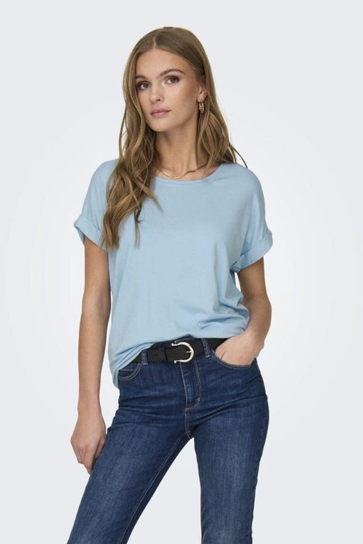 Only - Onlmoster S/S O-Neck Top - 4447962 Clear Sky