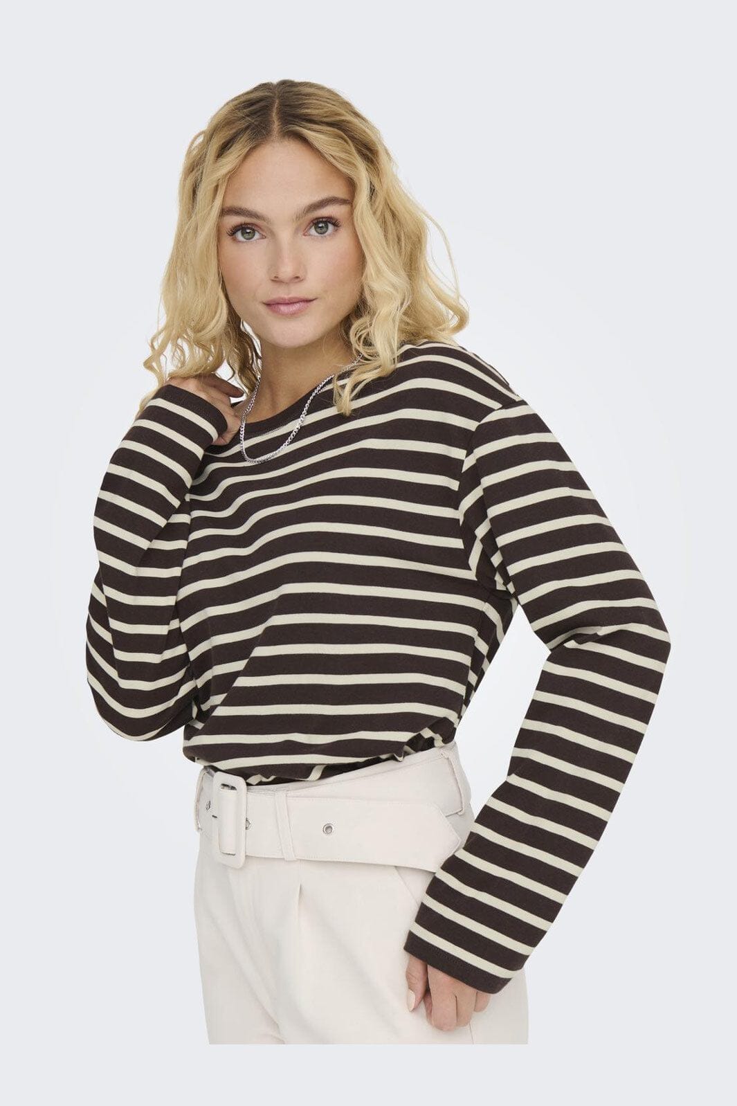 Only - Onlnew Soph Life L/S O-Neck Top Box - 4636143 Black Coffee Birch