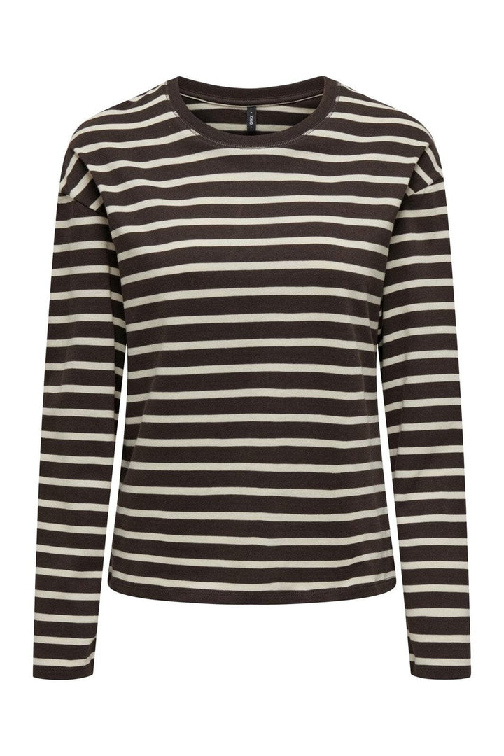 Only - Onlnew Soph Life L/S O-Neck Top Box - 4636143 Black Coffee Birch