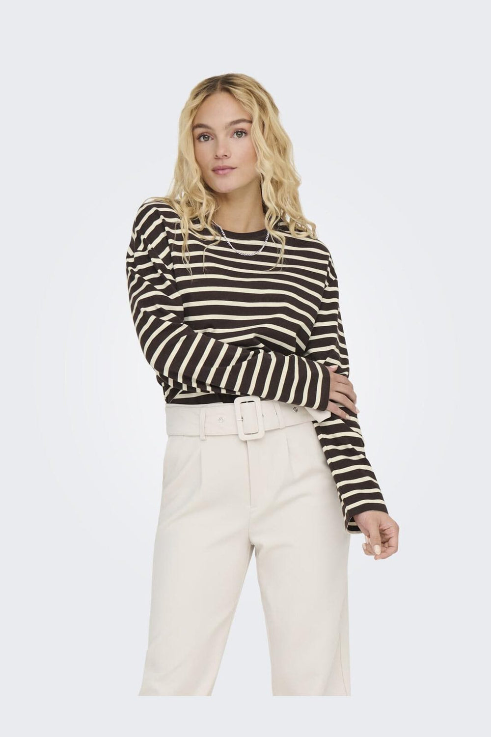 Only - Onlnew Soph Life L/S O-Neck Top Box - 4636143 Black Coffee Birch