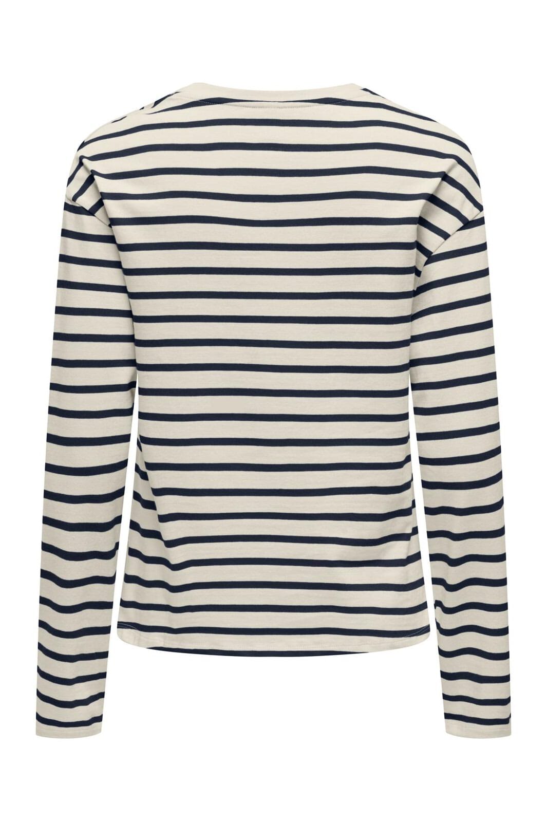 Only - Onlnew Soph Life L/S O-Neck Top Box - 4702832 Birch Navy Blazer