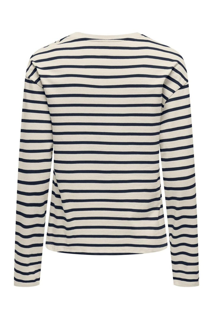 Only - Onlnew Soph Life L/S O-Neck Top Box - 4702832 Birch Navy Blazer