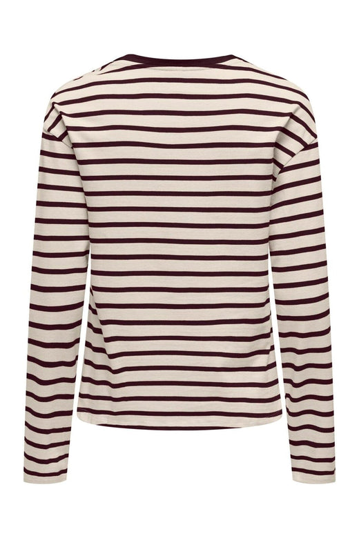 Only - Onlnew Soph L/S O-Neck Top Box - 5205854 Birch Winetasting + Winetasting Neckline