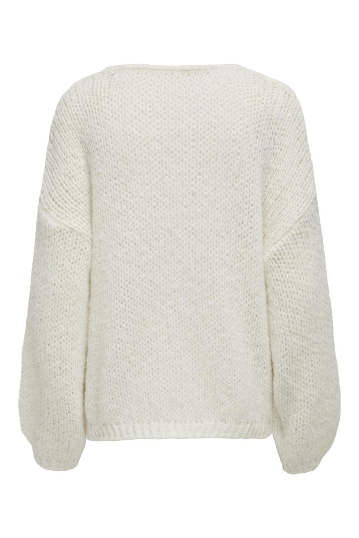 Only - Onlnordic Life Ls O-Neck Knt - 4514810 Snow White