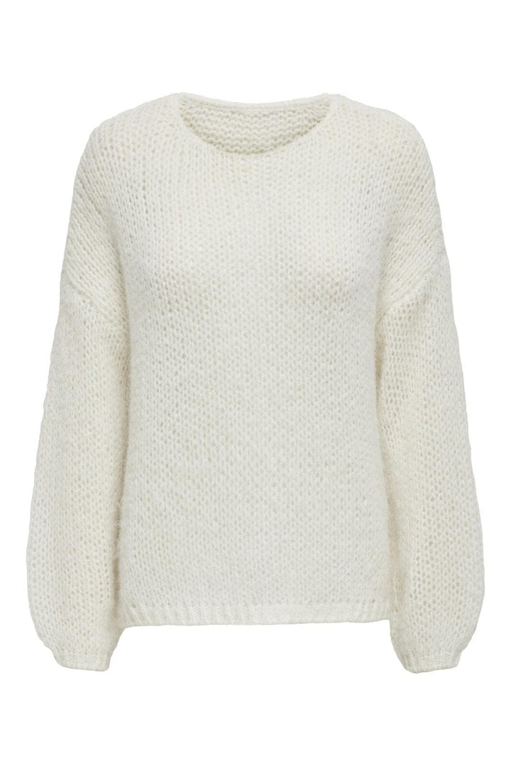 Only - Onlnordic Life Ls O-Neck Knt - 4514810 Snow White