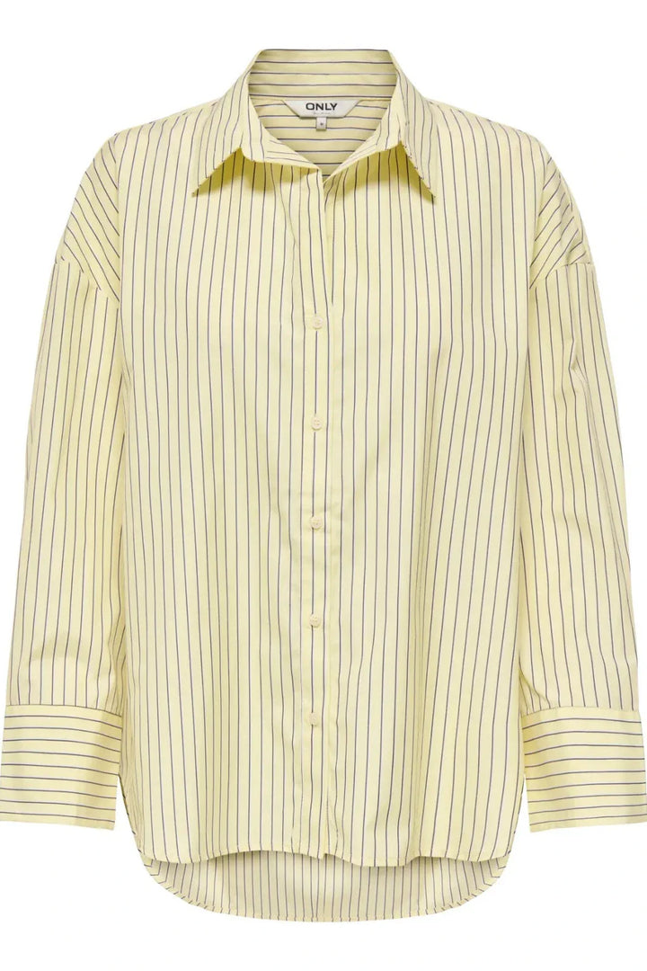 Only - Onloregon Alva Ls Reg Shirt - 4950345 Sunlight Black Skjorter 