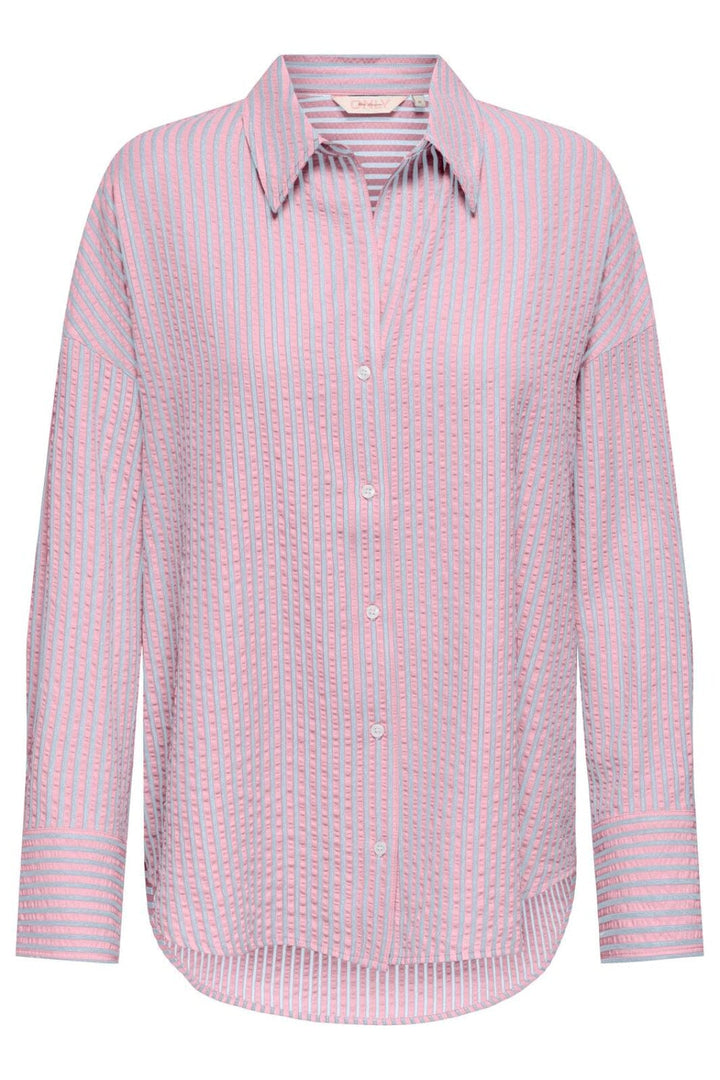 Only - Onloregon Bari L/S Stripe Shirt - 5013808 Romance Rose Soft Chambray Skjorter 
