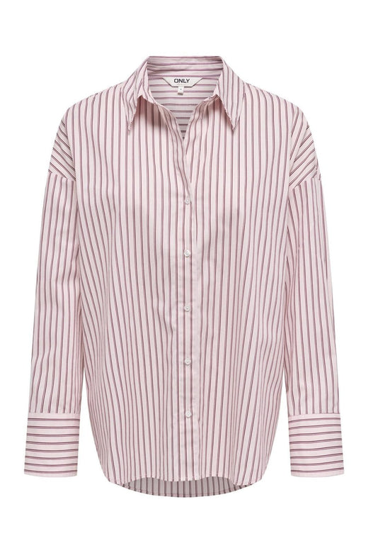 Only - Onloregon Nano Ls Shirt - 4880087 Fuchsia Pink Bordeaux + White