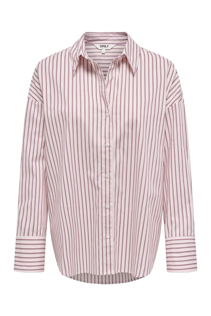Only - Onloregon Nano Ls Shirt - 4880087 Fuchsia Pink Bordeaux + White