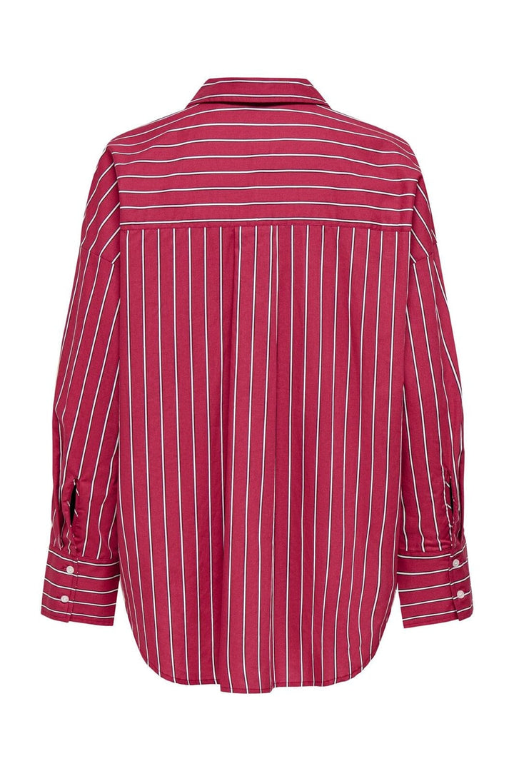 Only - Onloregon Nano Ls Shirt - 5116351 Deep Claret White