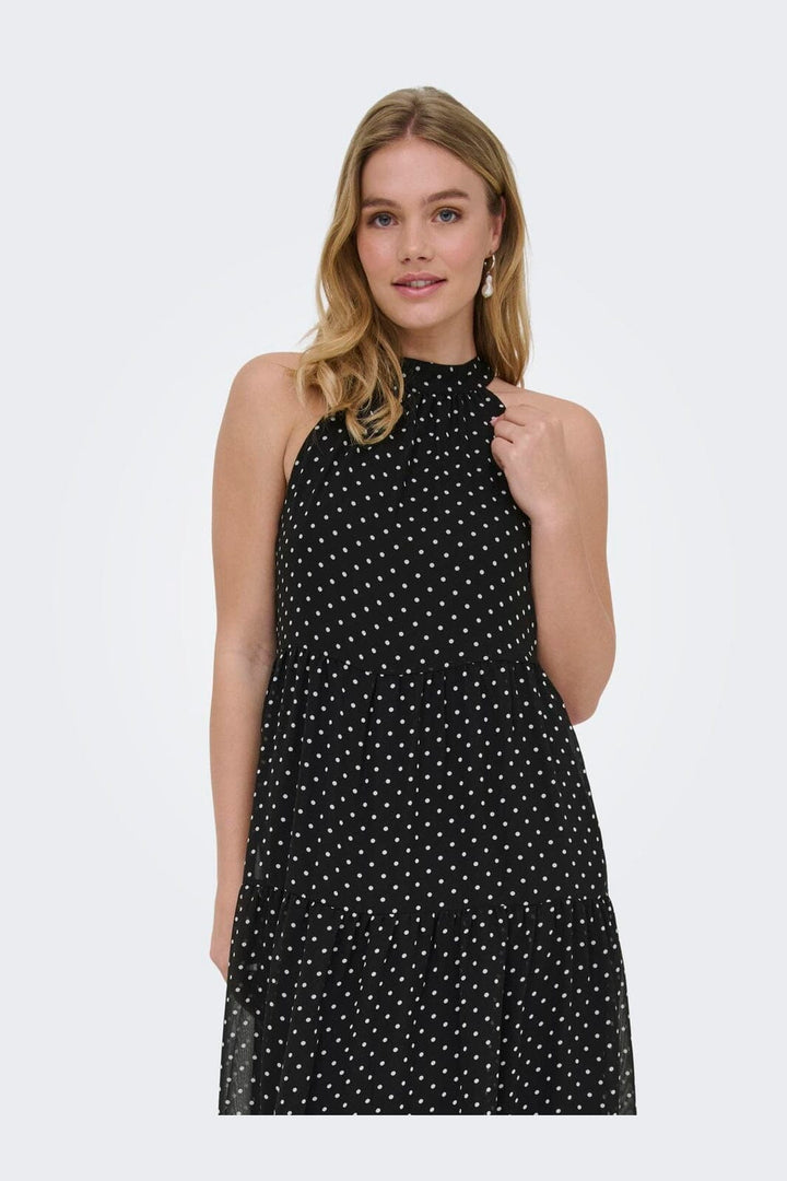 Only - Onlpetra Life Halter Neck Dress - 5092071 Black Cloud Dancer Dots