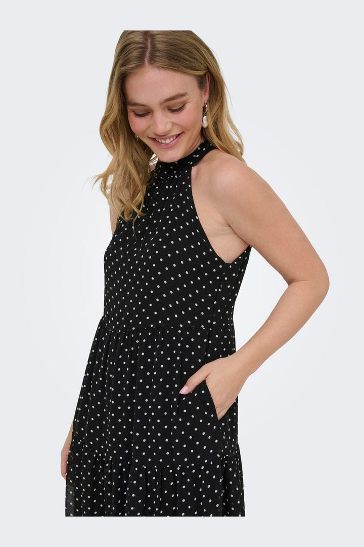 Only - Onlpetra Life Halter Neck Dress - 5092071 Black Cloud Dancer Dots