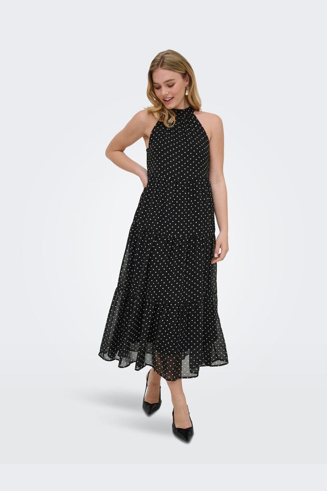 Only - Onlpetra Life Halter Neck Dress - 5092071 Black Cloud Dancer Dots
