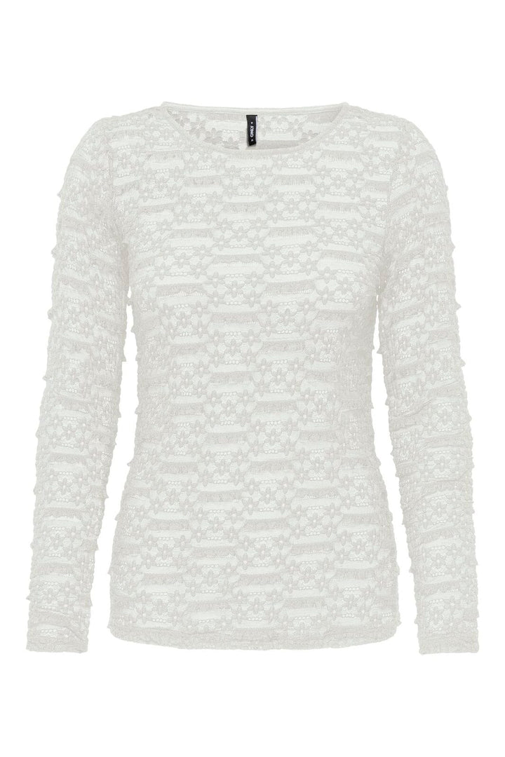 Only - Onlpita L/S Lace Top - 5212131 Cloud Dancer