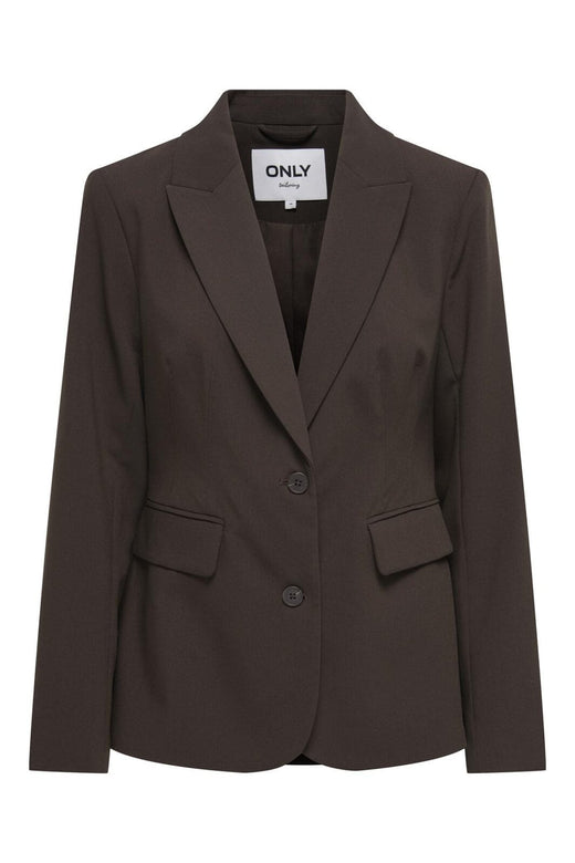Only - Onlraven Life L/S Fitted Blazer Tlr Ox - 4980282 Coffee Bean
