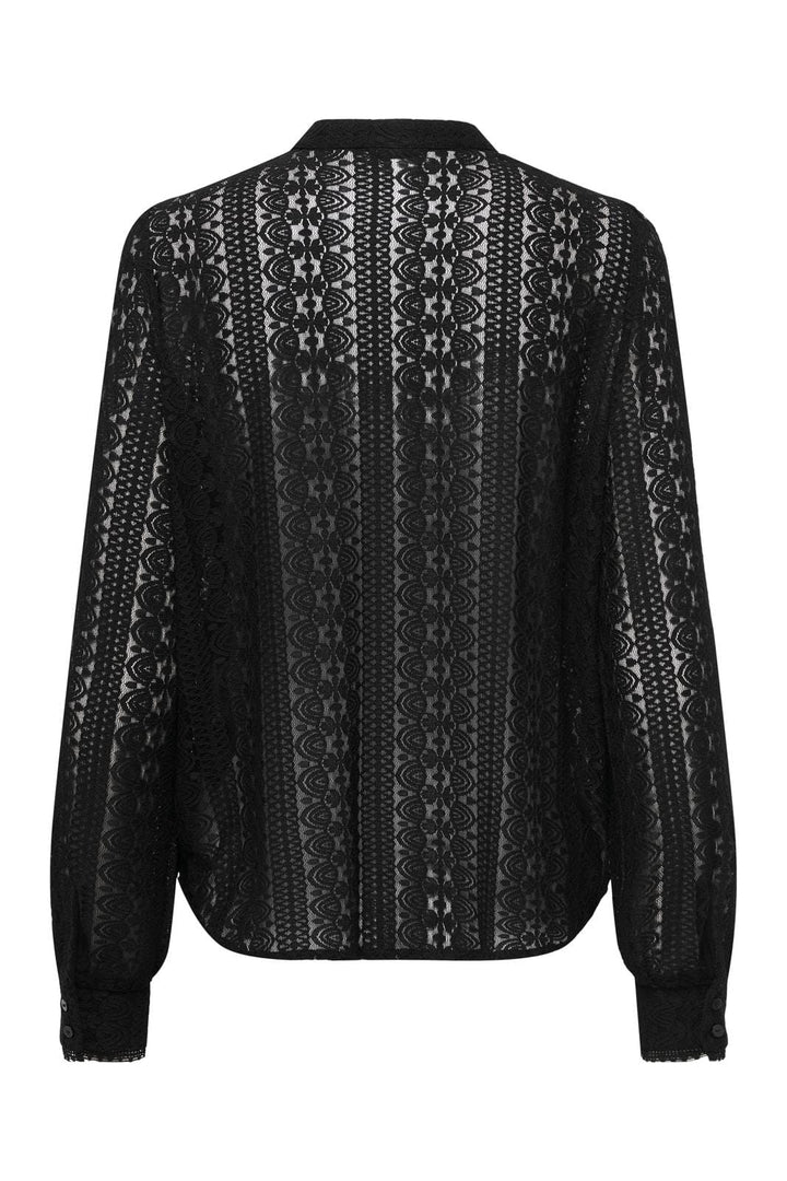 Only - Onlreba Lace L/S Shirt - 4107422 Black