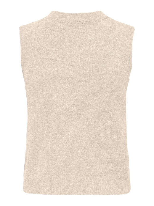 Only - Onlrenata Sl O-Neck Pearl Vest Knt - 4894522 Whitecap Gray White Pearls Strikbluser 